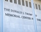 Trump says he has ‘no interest’ in Kennedy Center after judge orders his name removed from memorial – live